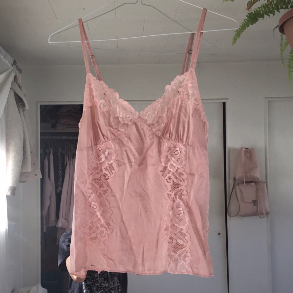 Blush pink silk top